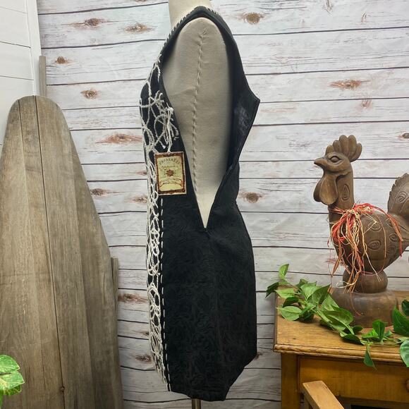 PAPARAZZI by BIZ Woolblend Black & White Dress S Winter Pick Stitch Embossed - Picture 9 of 12